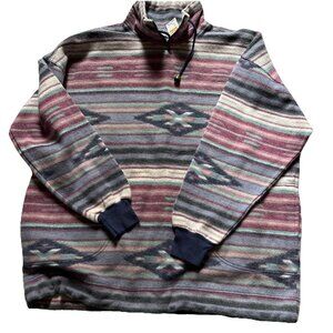 Vtg Nuovo County Seat Aztec Men’s Pullover Pink Blend NOS